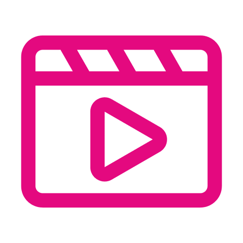 Pink digital video symbol